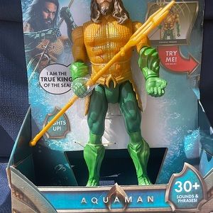 Now collectible! Jason Mamoa as Aquaman action figure from first movie.